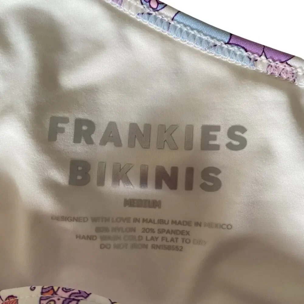 Frankie’s Gavin Bikini Matching Set size Medium White Purple Flowers